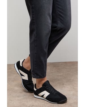 Jemima Faux Suede Mesh Lace Up Trainers