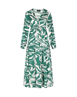 Faina Jurk Dames Groen gebroken wit