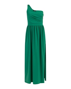 Faina Maxi-jurk met één schouder Dames Bosgroen
