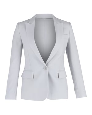 Stella McCartney Enkelknäppt Blazer med Fickor i Ljusblå Viskos