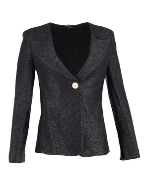 Giorgio Armani Enknäppt Blazer i Svart Polyamid