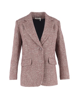 Chloé Enknäppt Tweedblazer med Fickor i Multifärgad Ull