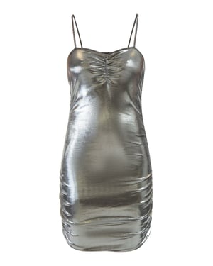 Faina Gebreid mini-jurkje Dames Zwart metallic