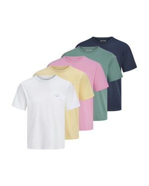 Jack & Jones 5 Pack Mens Crew Neck T-Shirt