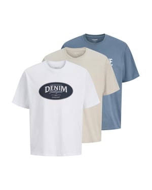 Jack & Jones Mens T-shirts 3 Pack Short Sleeve