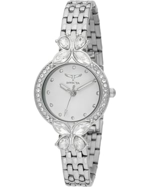 Invicta Wildflower 69101 Dames Horloge - Quartz Uurwerk - Roestvrij Staal met witte Wijzerplaat - 30mm