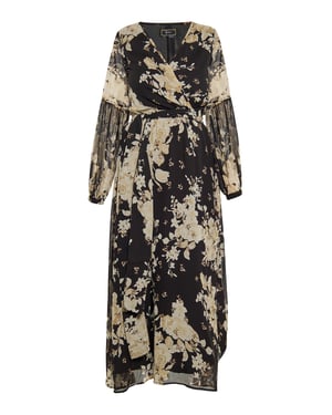 Faina Jurk Dames zwarte bloem