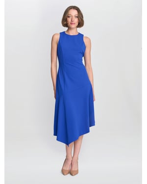 Maureen Fit And Flare Crepe Midi Dress