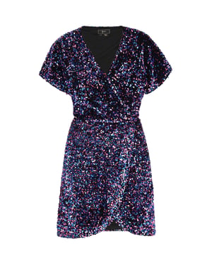 Faina Jurk Dames blauw roze