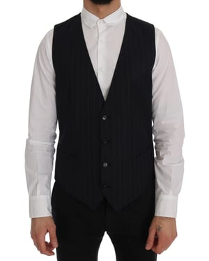 Marineblauw Pinstripe Vest