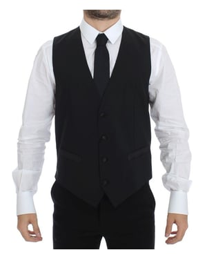 Klassiek Wol Vest Zwart