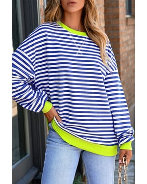 Striped Pullover Sweatshirt