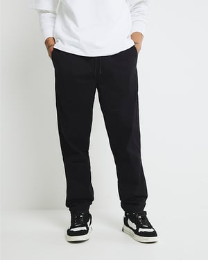 River Island Mens Joggers Black Regular Fit Pull On