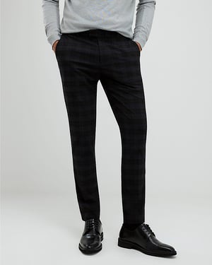 River Island Mens Trousers Black Skinny Fit Check