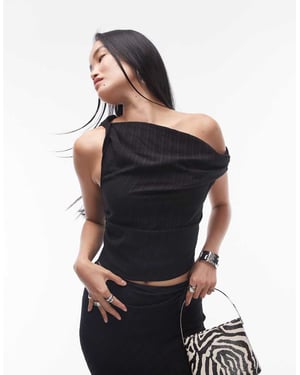 Topshop samordnad snodd off shoulder-topp i svart