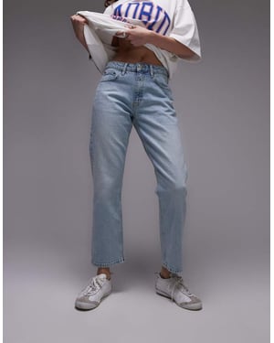 Topshop mid rise rak beskuren jeans i sommarblek