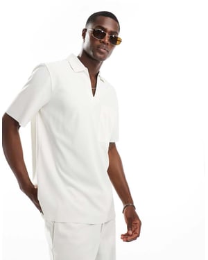 ONLY & SONS plisserad krage polo-set sand