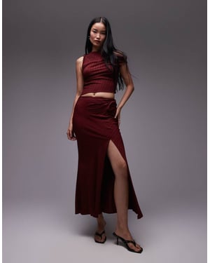 Topshop koord twist maxikjol i bordeaux