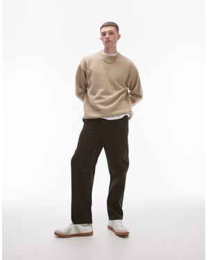 Topman avsmalnande cordbyxor i brunt
