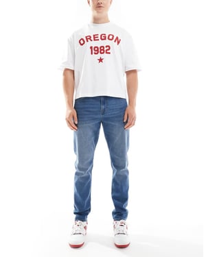 ONLY & SONS slim jeans i mellanblå tvätt
