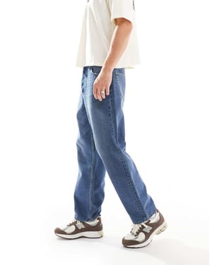 ONLY & SONS baggy fit jeans i medelblå tvätt