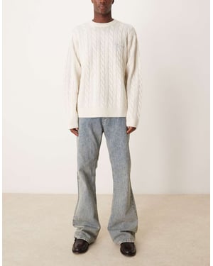ASOS DESIGN löst sittande utsvängda jeans i blå smutsig nyans