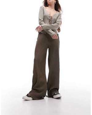 Topshop plisserade vida byxor i khaki