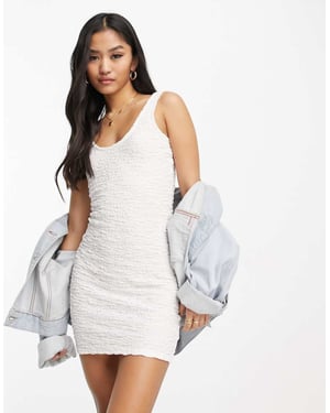 Miss Selfridge strukturerad scoop klänning i vitt