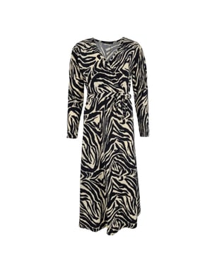 FOS Amsterdam Fos jurk joya zebra zwart