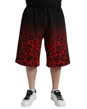 Gradient Leopard Print Sweatshorts