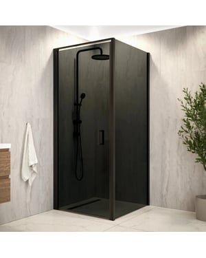 Mirlux Douchecabine vela 90 x 200 smoked glass zwart