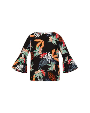 usha Blouse shirt qisha Dames Zwart Veelkleurig