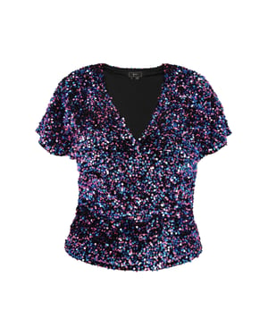 Faina Blouse Dames blauw roze