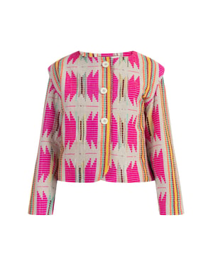 IZIA Jas Meisje Roze Inca-patroon