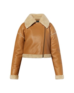 Faina Lederen jas Dames cognac