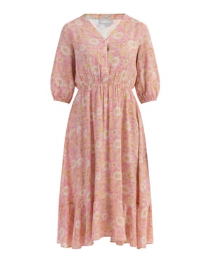 usha midi-jurk Dames Roze Veelkleurig
