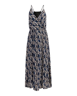 Faina Maxi jurk Dames Blauw Veelkleurig