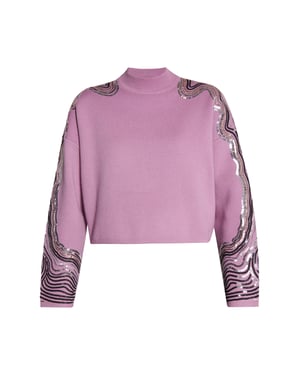 Faina Gebreide trui met pailletten Dames Mauve
