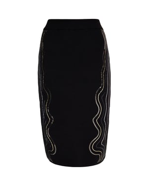 Faina Gebreide midi-rok Dames zwart