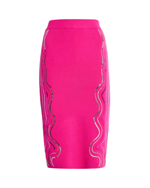 Faina Gebreide midi-rok Dames roze