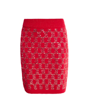 Faina Gebreide minirok Dames rood