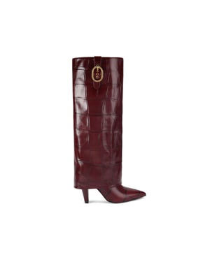 Kurt Geiger London Leather Fold Over Tall Boots