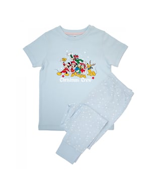 Disney Flickor Jul Crew Minnie Mus Stjärnor Lång Pyjamasset (Baby Blå)