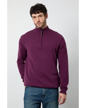 Premium Pure Cotton Half Zip Funnel Jumper