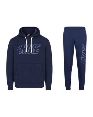 Nike Mens Navy Outline Hooded Fleece Tracksuit