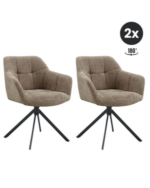 Multifurn 2x eetkamerstoel jesse stof naturel
