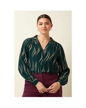 King Louie Bella blouse twirl 10028 pine green