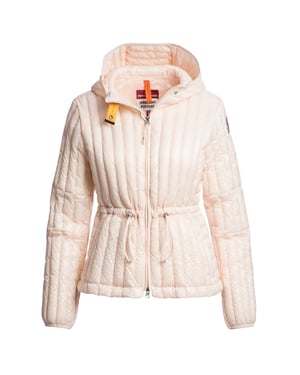 Parajumpers Kun Blush Witte Gewatteerde Jas met Capuchon