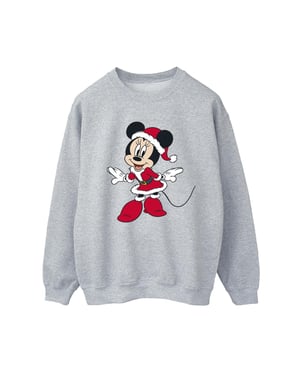 Disney Dames/Dames Minnie Mouse Kerst Sweatshirt (Sportgrijs)
