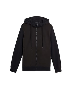 Lyle & Scott Heren Hybrid Softshell Volledige Ritssluiting Hoodie (Zwart)